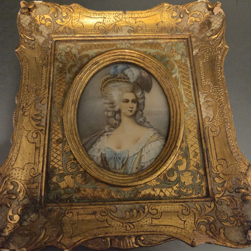 Vintage Gold Framed Portrait Art